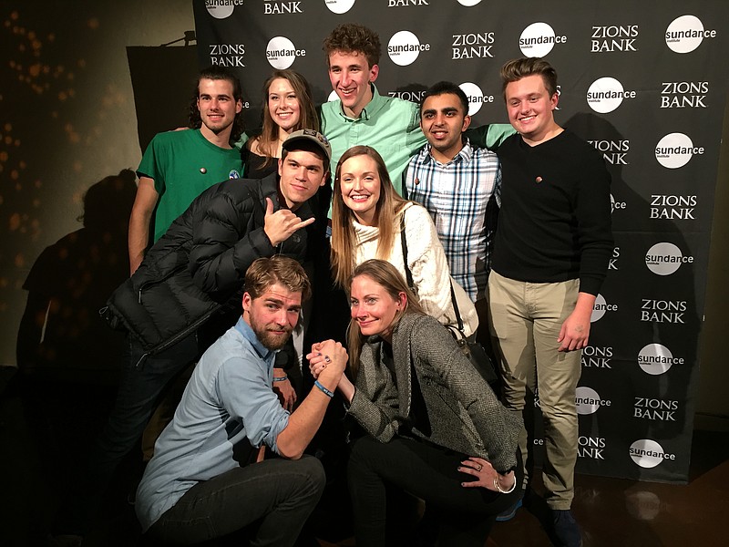 Niko Blanks, far right, is shown prior to the premiere of "The Mars Generation" at this year's Sundance Film Festival. He is shown with some of the other young Space Academy attendees who star in the film.