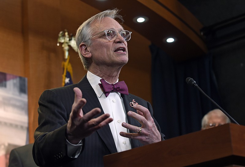 
              FILE - In this March 3, 2017, file photo, Rep. Earl Blumenauer, D-Ore., speaks on Capitol Hill in Washington. Perhaps in a bit of wishful thinking, a Blumenauer says he plans to form a working group to “clarify and strengthen” the 25th Amendment of the U.S. Constitution, which lays out presidential succession and the steps the executive branch can take to remove a president from office. (AP Photo/Susan Walsh)
            