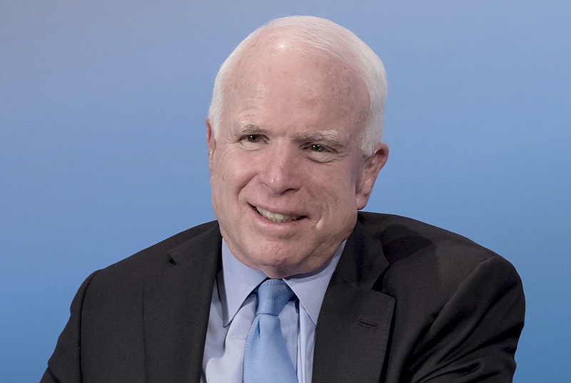 
              US-Senator John McCain speaks at the Munich Security Conference 2017 in Munich, Germany, Friday, Feb. 17, 2017. The Munich Security Conference takes place from 17 to 19 February 2017. (Sven Hoppe/dpa via AP)
            