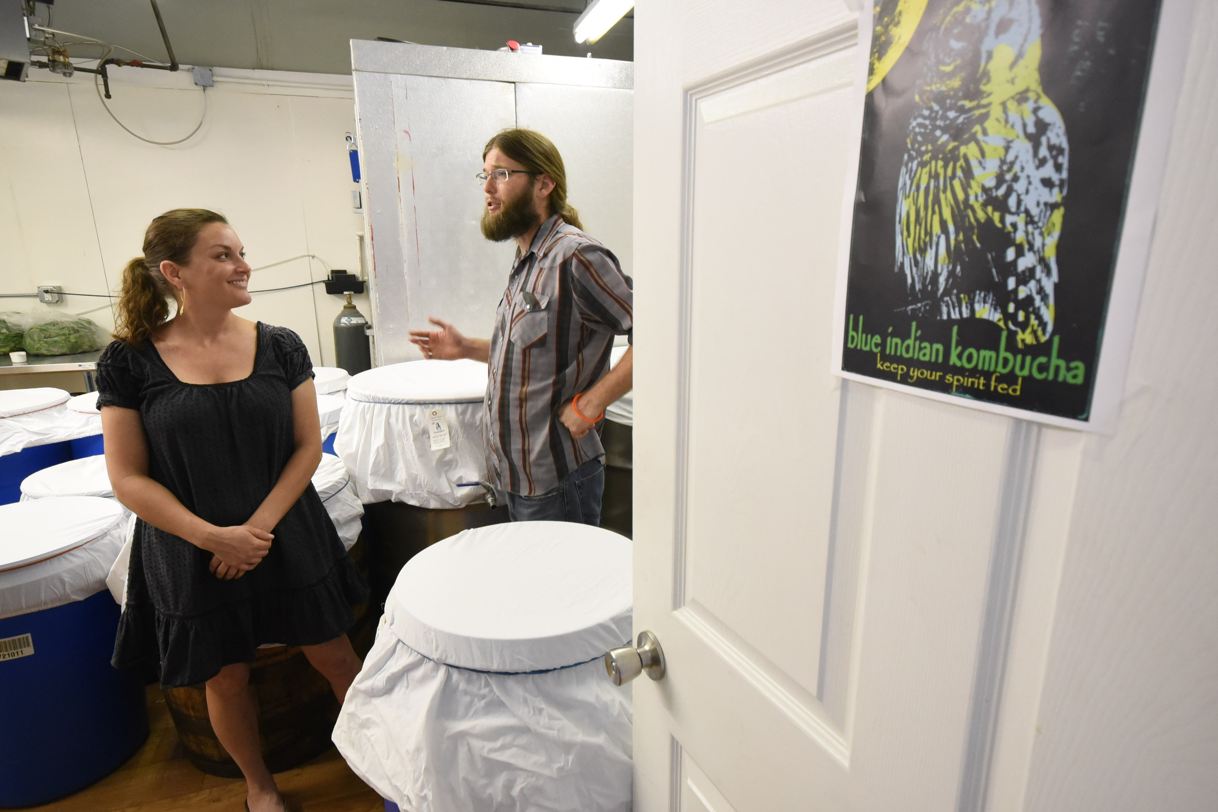 In Olde Town Brainerd, Karen and Zach Atchley talk about their Blue Indian Kombucha, a fermented tea, that is popular with health-minded people in Chattanooga.