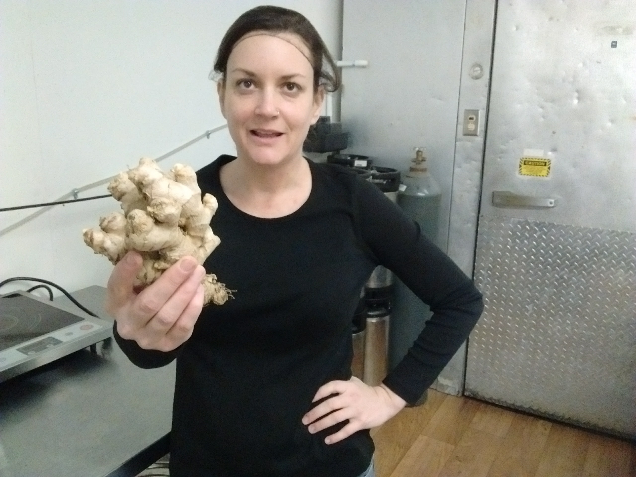Locally grown ginger from Rising Fawn, Ga., is one of the ingredients that Karen Atchley uses to flavor Blue Indian Kombucha.