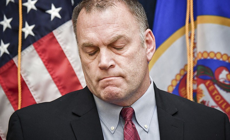 
              CORRECTS SOURCE TO STAR TRIBUNE - In a Feb. 13, 2017 photo, Rep. Dave Baker, R-Willmar reacts after watching the Dose of Reality video depicting a parent who can't wake her child who overdosed on an opioid. Baker and Sen Chris Eaton, D-Brooklyn Center both lost children to heroin overdoses and are two of the leading voices in the legislature for combatting the opioid epidemic. Minnesota Attorney General Lori Swanson joined her counterpart in Wisconsin Monday, Feb. 20, 2017, in promoting the “Dose of Reality” media campaign to warn people of the dangers of misusing or overusing opioid painkillers.   (Glen Stubbe/Star Tribune via AP)
            