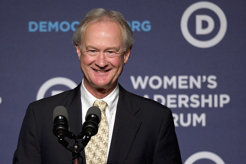 
              FILE - In this Oct. 23, 2015 file photo, former Rhode Island Gov. Lincoln Chafee says he will no longer seeks the presidential nomination while speaking at the Democratic National Committee 22nd Annual Women's Leadership Forum National Issues Conference in Washington. Chafee defended Republican President Donald Trump on Tuesday, Feb. 21, 2017,  against a tiresome "full onslaught" by the "mainstream media" — and says he can relate to the commander-in-chief's struggles. (AP Photo/Jacquelyn Martin)
            