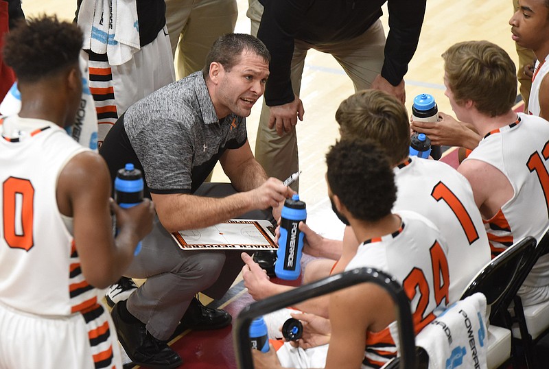 Staff photo by Tim Barber LaFayette boys' basketball coach Hank Peppers has led the Ramblers to the Sweet 16 in the GHSA Class AAAA playoffs.