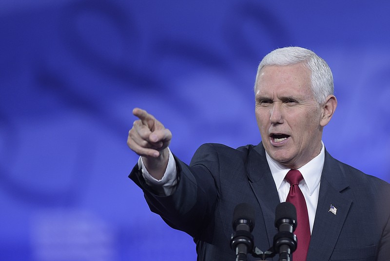 
              Vice President Mike Pence speaks at the Conservative Political Action Conference (CPAC) in Oxon Hill, Md., Thursday, Feb. 23, 2017. (AP Photo/Susan Walsh)
            