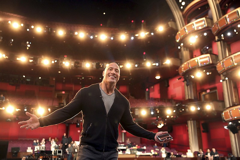 
              Dwayne Johnson appears during a rehearsal for the 89th Academy Awards on Saturday, Feb. 25, 2017. The Academy Awards will be held at the Dolby Theatre on Sunday. (Photo by Matt Sayles/Invision/AP)
            