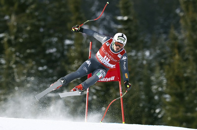 
              Italy's Peter Fill competes in an alpine ski, men's World Cup Super G, in Kvitfjell, Norway, Sunday, Feb. 26, 2017. (AP Photo/Alessandro Trovati)
            