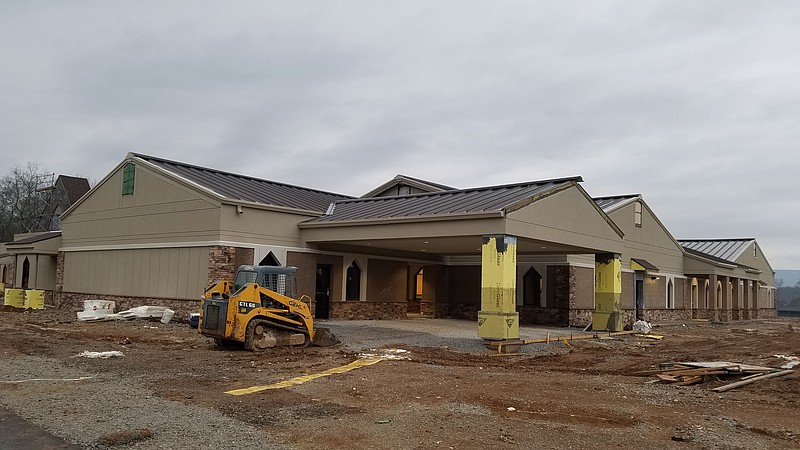 Hixson Presbyterian's new facility is still under construction. Director of worship and technology Josh Huff said construction crews recently finished weather-proofing the building and are now working on electrical and heating inside.