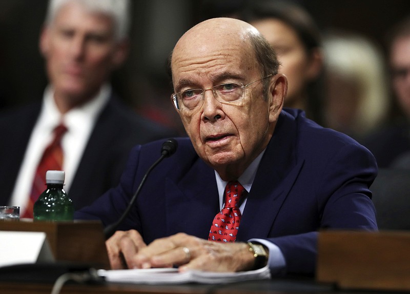 In this Jan. 18, 2017, file photo, Commerce Secretary nominee Wilbur Ross testifies on Capitol Hill in Washington, at his confirmation hearing before the Senate Commerce Committee. Ross is headed toward confirmation as Commerce Secretary in President Donald Trump's administration. The Senate is set to vote on Ross' nomination on Feb. 27. Ross easily cleared the Senate Commerce Committee and a procedural vote by the full Senate. (AP Photo/Manuel Balce Ceneta, File)