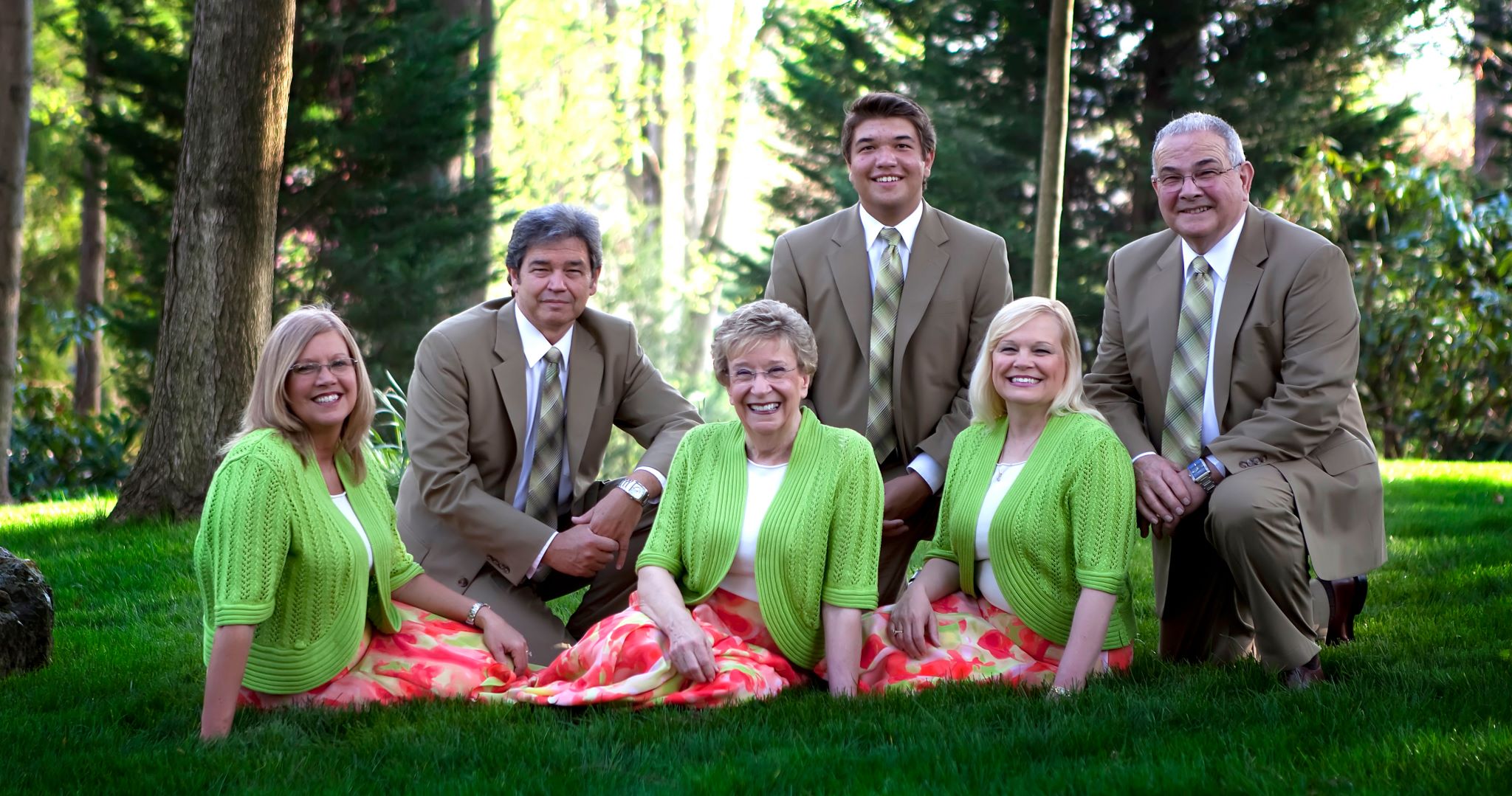 The McKameys, based in Candler, N.C., were first organized as a trio of sisters in 1954. Today, the group features, from left, Connie Fortner, Roger Fortner, Peg McKamey Bean (of the original trio), Eli Fortner, Sheryl Farris and Ruben Bean.