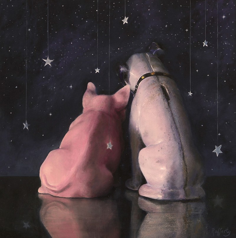 "Stargazers," a 12- by 12-inch oil on panel by Terry Rafferty, is a past Best in Show gold-medal winner in an Oil Painters of America national exhibition.