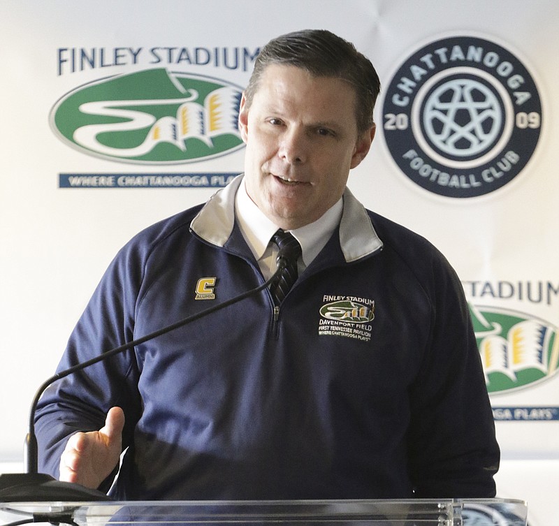 Paul Smith, executive director for Finley Stadium, speaks during a news conference at Finley Stadium on Tuesday, Jan. 3, 2016.