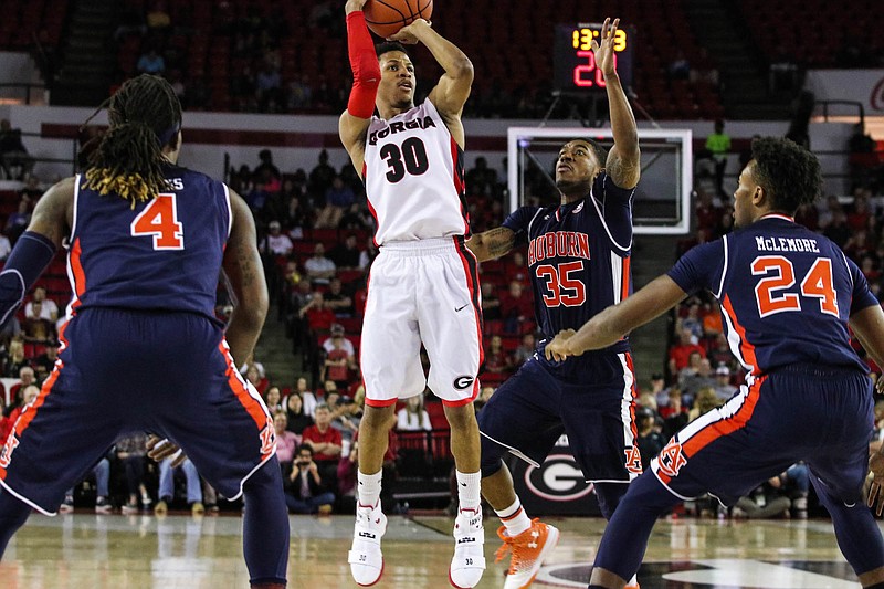 Georgia senior guard J.J. Frazier scored 31 points in Wednesday night's 79-78 win over Auburn and averaged 31 points in his past four games.