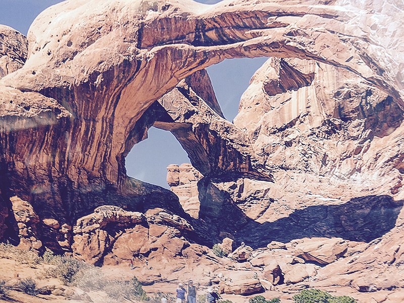 "Hiking - Double Arches at Arches National Park" 
by Bob McLeod.