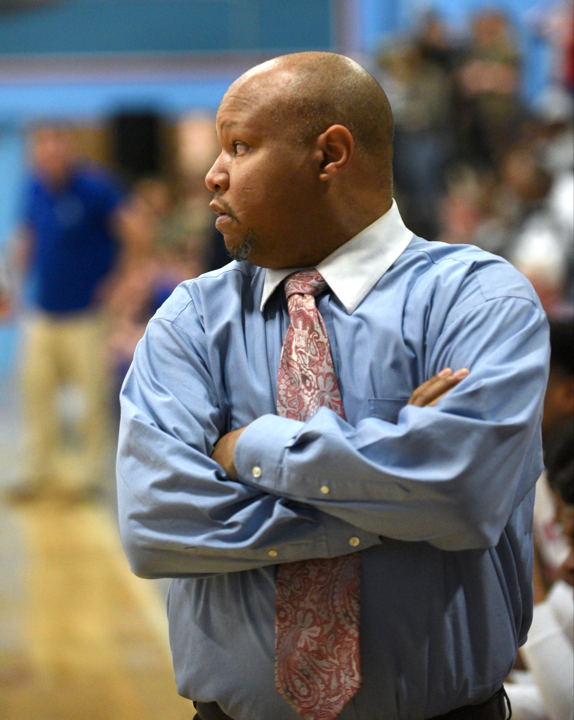 Brainerd coach Levar Brown watches the game against Livingston Monday, March 6, 2017 at Brainerd High School.