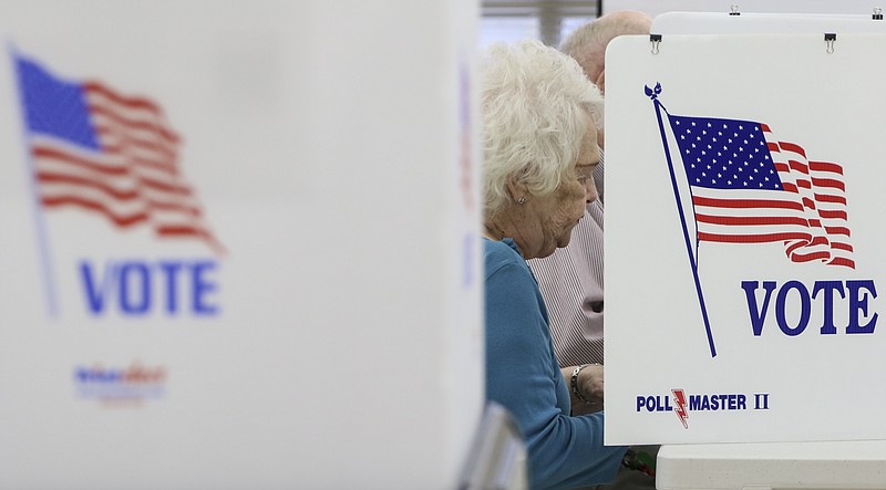 Carolyn Park votes early at the Hamilton County Election Commission on Wednesday, Feb. 22, 2017.