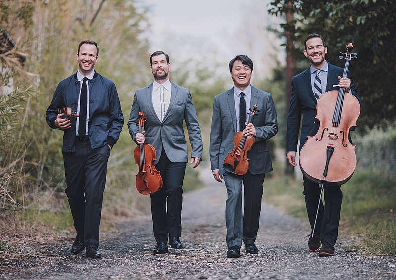 The Miró String Quartet is, from left, William Fedkenheuer (violin), John Largess (viola), Daniel Ching (violin) and Joshua Gindele (cello).