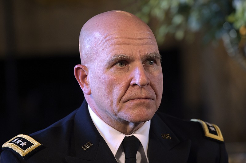 
              FILE - In this Feb. 20, 2017, file photo, Army Lt. Gen. H.R. McMaster listens as President Donald Trump makes the announcement at Trump's Mar-a-Lago estate in Palm Beach, Fla., that McMaster will be the new national security adviser. McMaster, the senior Army officer picked by President Donald Trump to be his national security adviser faces questions from senators during a rare closed-door meeting amid intense scrutiny of the White House for alleged contacts with Russian officials. (AP Photo/Susan Walsh, File)
            