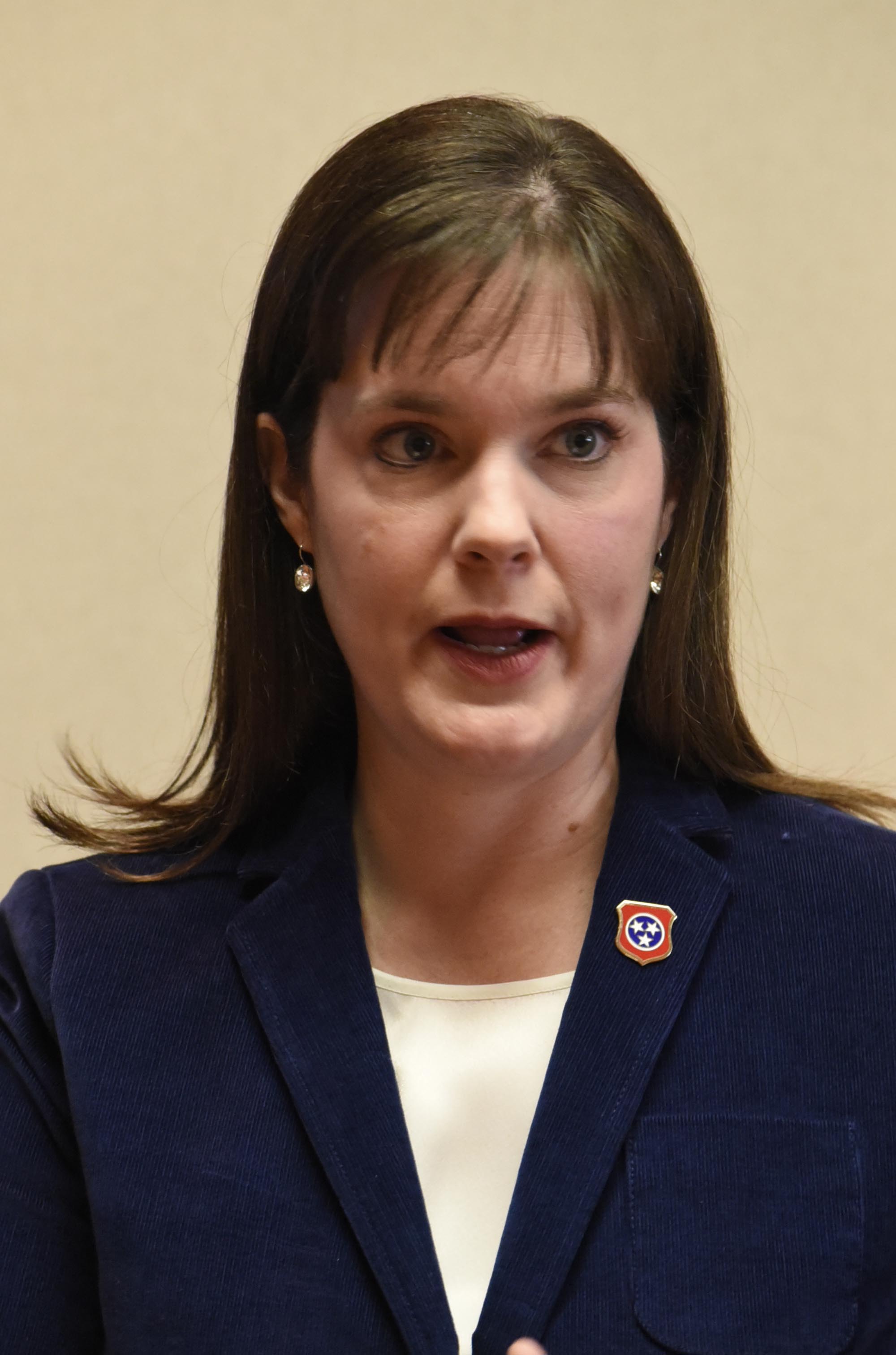 Tennessee commissioner of education Candice McQueen spoke to the editorial board of the Chattanooga Times Free Press at the newspaper's office on March 7, 2017.