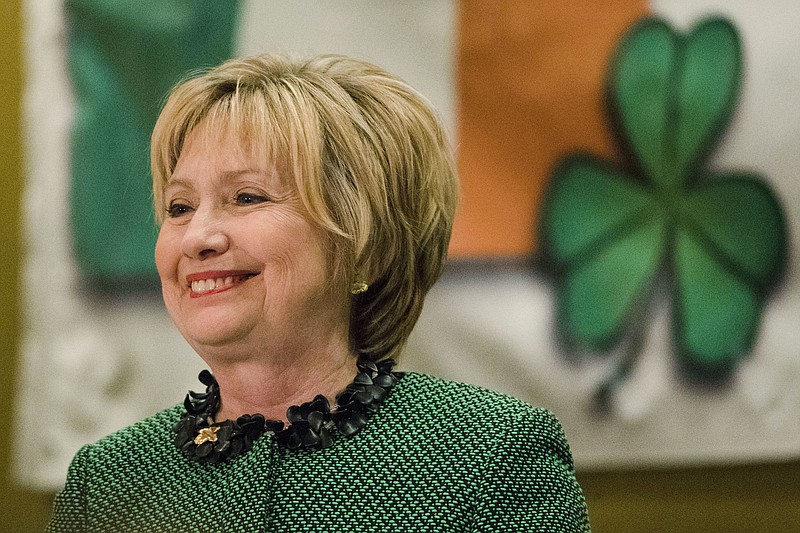 
              Hillary Clinton speaks at the Society of Irish Women's annual dinner on St. Patrick's Day in her late father's hometown in Scranton, Pa., Friday, March 17, 2017. (AP Photo/Matt Rourke)
            