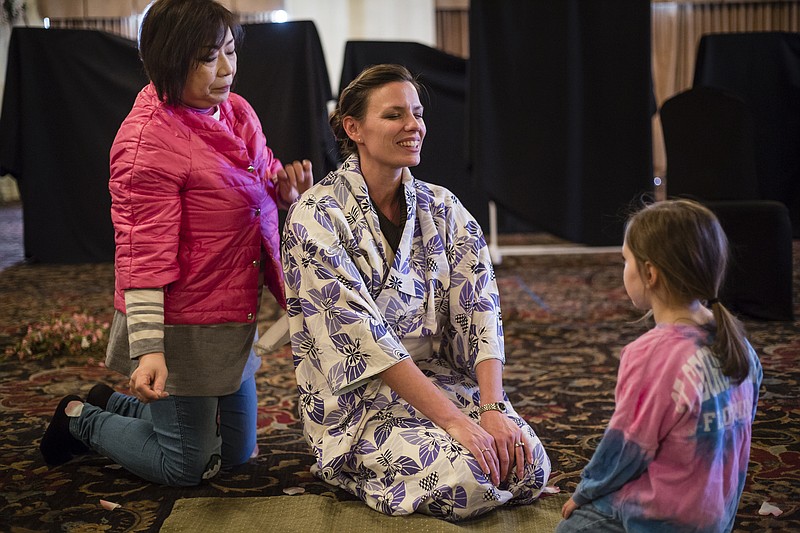 Shannon Kessler Dooley, center, plays Madame Butterfly in the CSO production of the opera tonight and Saturday. Willa Grace Hansard, right, plays her son, Sorrow, and Mika Shigematsu, left, is Suzuki.