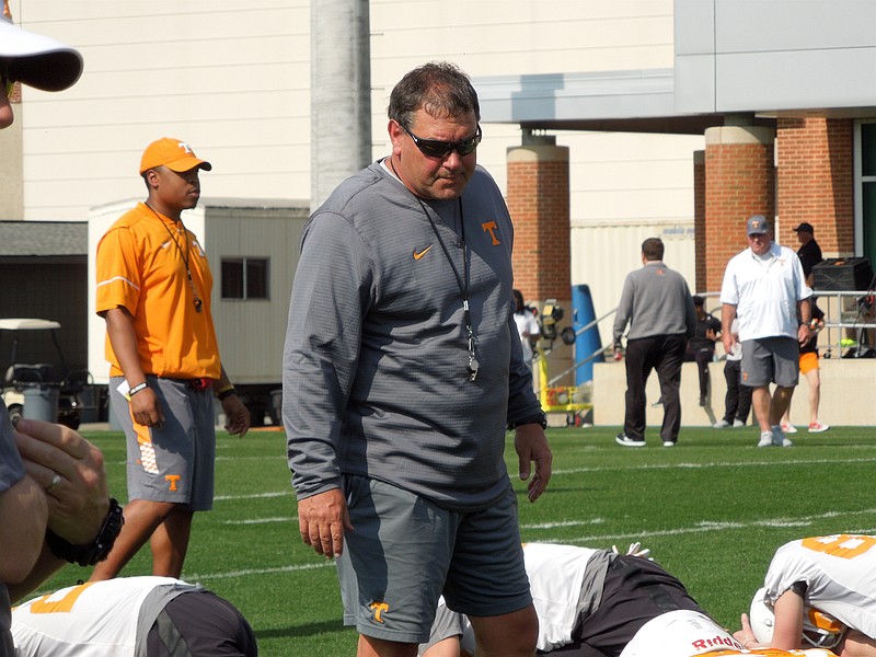 Brady Hoke during apring practice on March 21, 2017