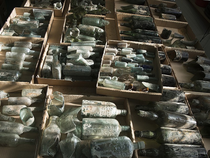 
              This undated photo provided by the Israel Antiquities Authority on Wednesday, March 22, 2017, shows century-old liquor bottles that belonged to British soldiers in World War I. The Israel Antiquities Authority said Wednesday it was excavating 250,000-year-old flint tools when the archaeologists stumbled upon hundreds of liquor bottles near a building where British soldiers were garrisoned in 1917. Clara Amit, Israel Antiquities Authority via AP)
            