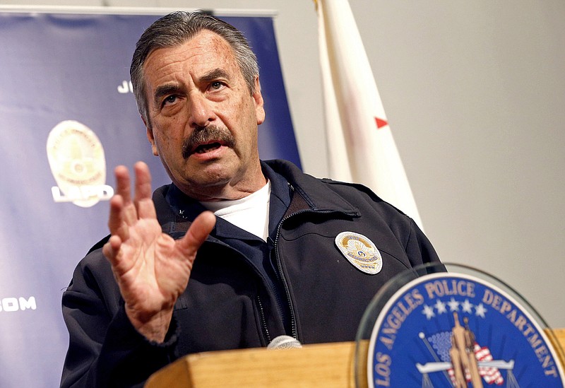 
              FILE - In this Feb. 6, 2017 file photo, Los Angeles Police Chief Charlie Beck speaks at a news conference in Los Angeles, Beck said Tuesday, March 21, 2017, that reports of sexual assault and domestic violence by Latino residents have dropped amid concerns that those in the country illegally could face deportation if they interact with police. He said that sexual assault reports have dropped 25 percent and domestic violence reports have fallen 10 percent among the city's Latino population since the beginning of the year.  (AP Photo/Nick Ut, File)
            