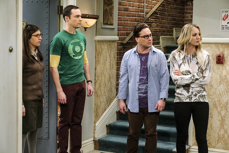 
              In this image released by CBS, Mayim Bialik, from left, Jim Parsons, Johnny Galecki and Kaley Cuoco appear in a scene from "The Big Bang Theory."  CBS says it’s bringing back 18 of its current series for the 2017-2018 season. Returning scripted shows include “The Big Bang Theory,” “Blue Bloods,” “Hawaii Five-O,” “Life in Pieces,” “Madam Secretary,” “Mom,” “Scorpion” and all three editions of “NCIS” _ Los Angeles, New Orleans and the original. (Darren Michaels/CBs via AP)
            