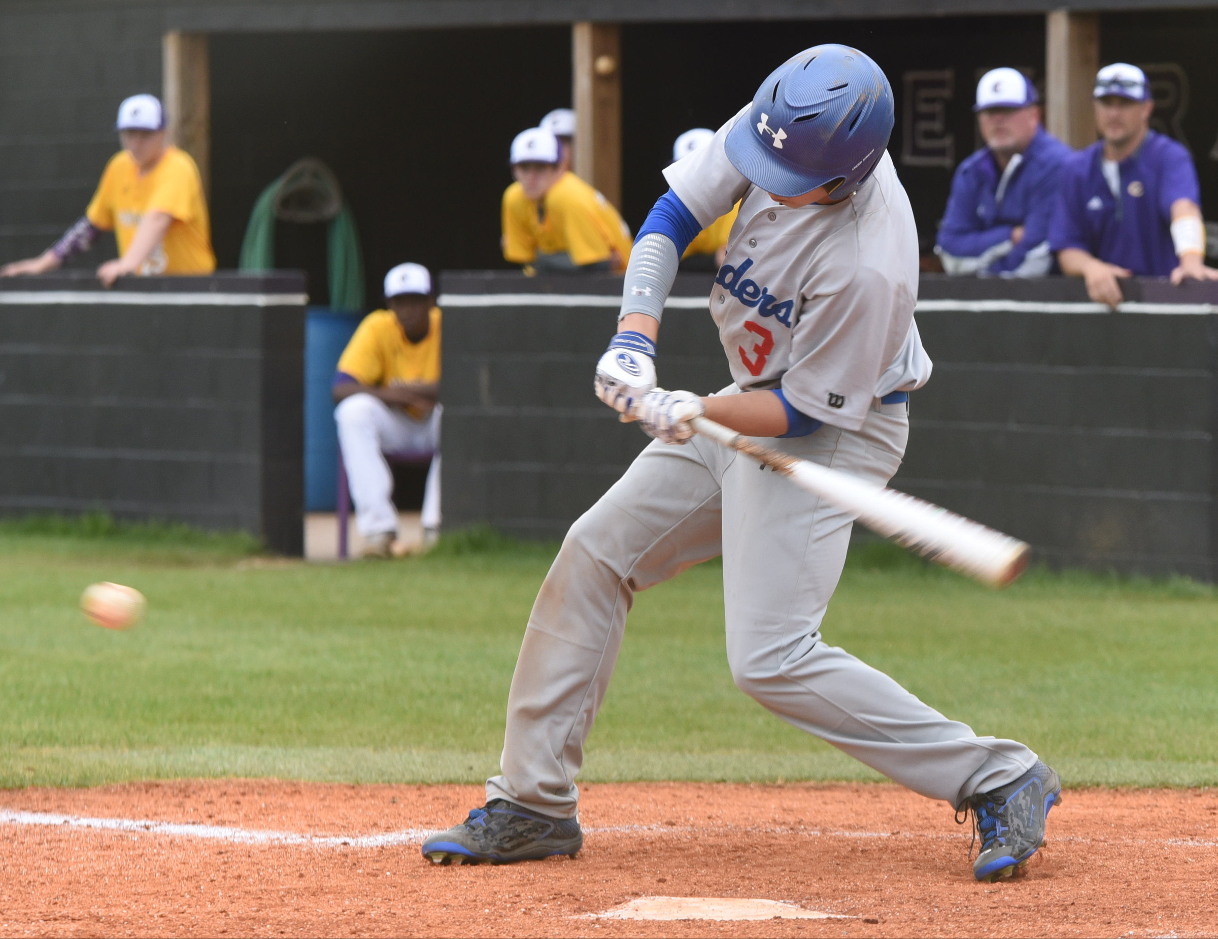 Cleveland's Bryce Witt (3) connects on his third hit Thursday at Central in the fourth inning.