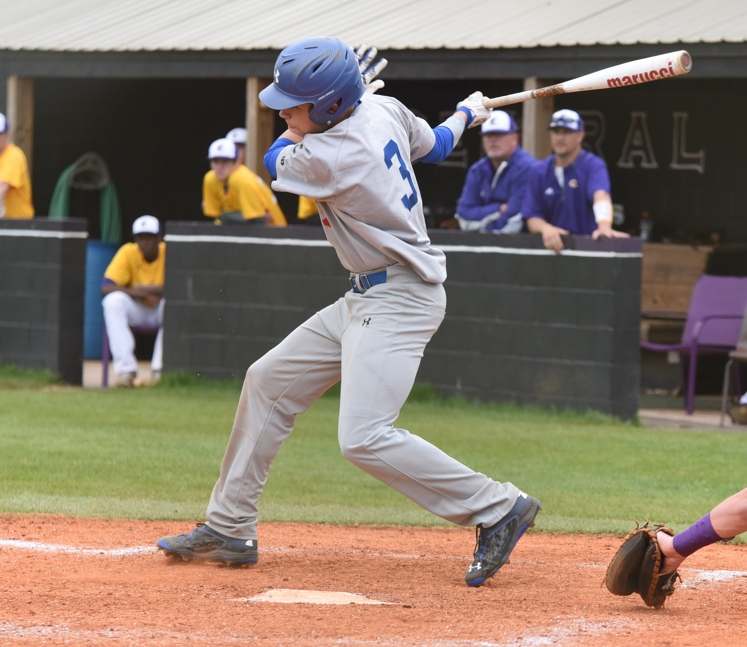 Cleveland's Bryce Witt connects on his third hit Thursday at Central in the fourth inning.