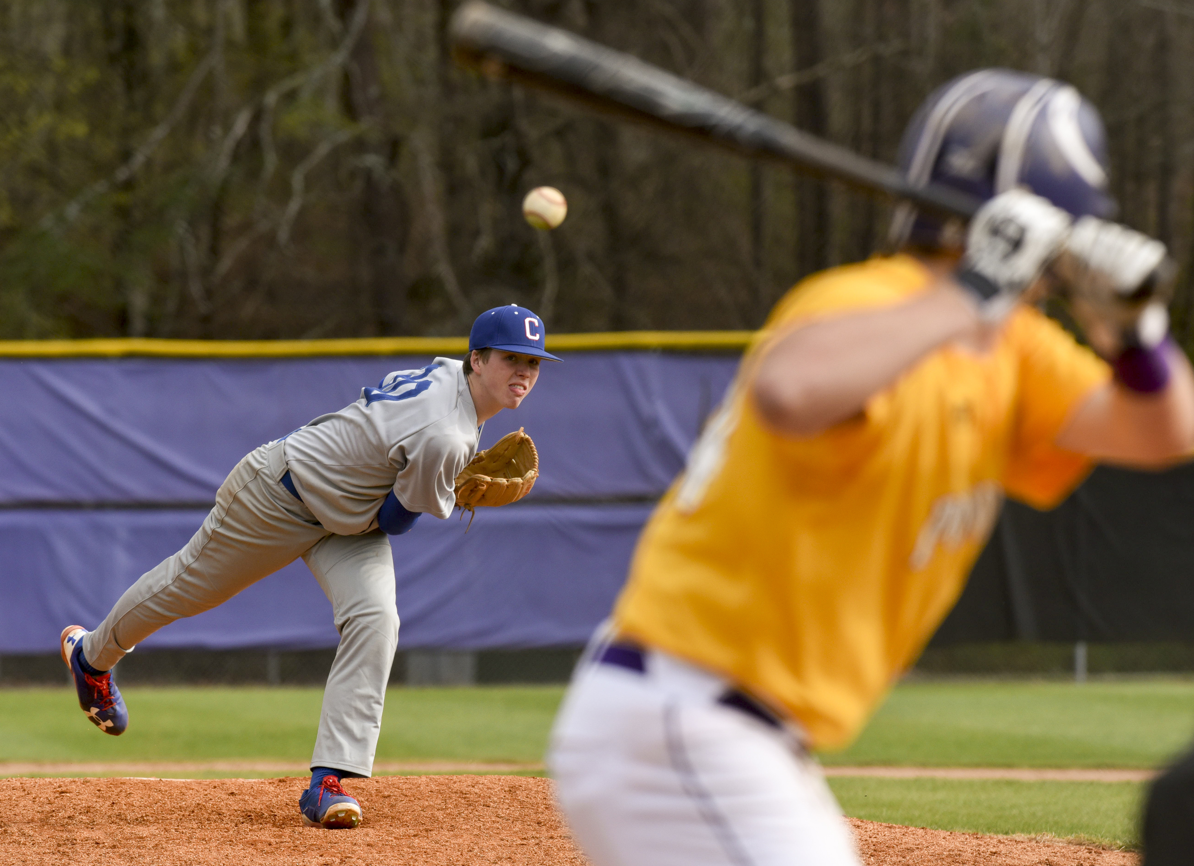 Cleveland's Asa Blake delivers a pitch in the fourth inning during his one-hit, 12-0 win over Central on Thursday.