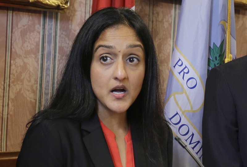 
              FILE - In this May 26, 2015 file photo, Vanita Gupta speaks in Cleveland. Gupta, the Obama administration’s top civil rights lawyer will lead a coalition of civil and human rights organizations at a time when they fear the Justice Department will soften its stance on criminal justice reform. (AP Photo/Tony Dejak, File)
            