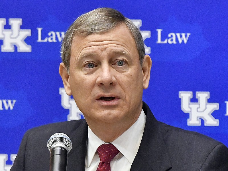 
              FILE - In this Feb. 1, 2017 file photo, Chief Justice John Roberts speaks in Lexington, Ky. A unanimous Supreme Court on Wednesday, March 22, 2017, bolstered the rights of learning-disabled students in a ruling that requires public schools to offer special education programs that meet higher standards. Roberts ruled that it is not enough for school districts to get by with minimal instruction for special needs children. The school programs must be designed to let students make progress in light of their disabilities.  (AP Photo/Timothy D. Easley, File)
            