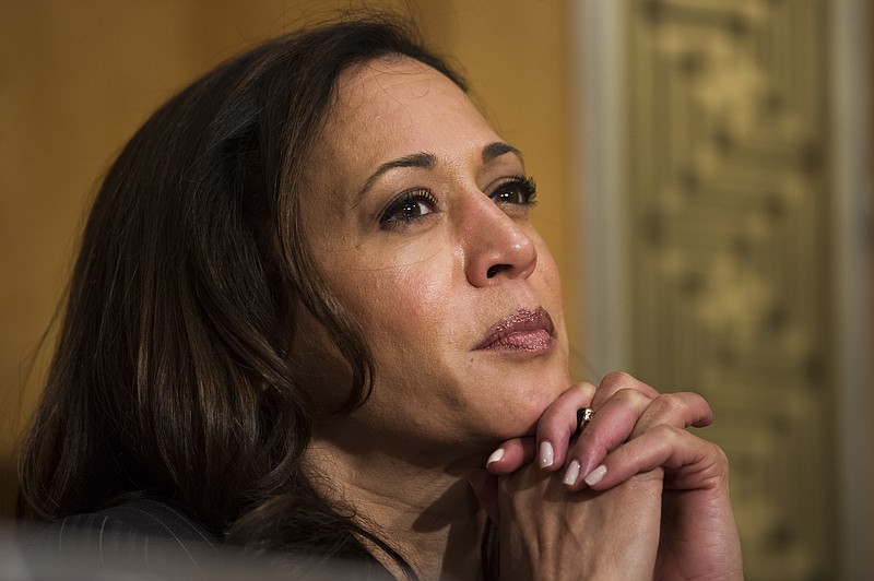 
              FILE - In this Jan. 10, 2017 file photo, Sen. Kamala Harris, D-Calif. is seen on Capitol Hill in Washington. Harris said Friday, March 24, 2017, she believes the Denver-based appeals court judge has ruled too often against workers and in favor of corporations. Murray said she is also opposing Gorsuch because of "chaos" in President Donald Trump's administration.  (AP Photo/Cliff Owen, File)
            