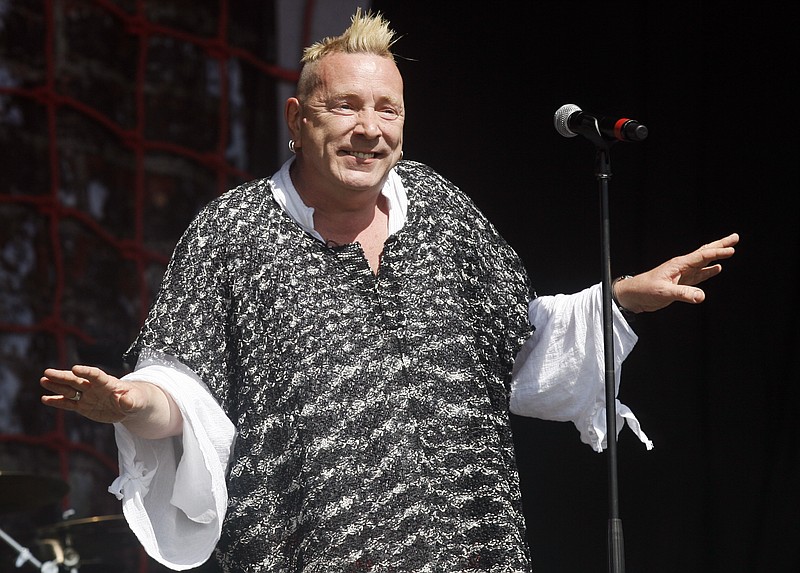 
              FILE - In this June 30, 2013, file photo, John Lydon performs with his band PiL at the Glastonbury Music Festival at Glastonbury, England. Lydon, whose also known by his stage name, Johnny Rotten, told ITV's "Good Morning Britain" on March 27, 2017, that he supports U.S. President Donald Trump. (Photo by Jim Ross/Invision/AP, File)
            