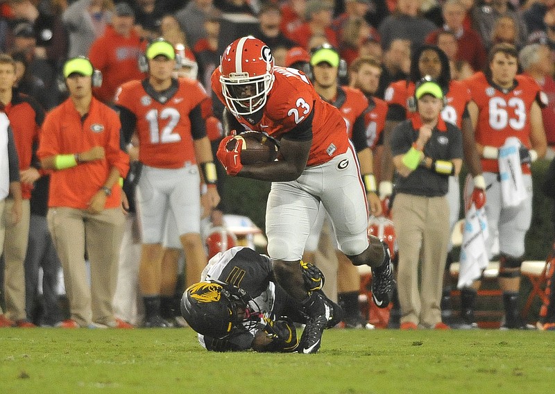 Georgia senior receiver Shakenneth Williams, shown here during a 2015 win over Missouri, may have to give up football due to injuries.