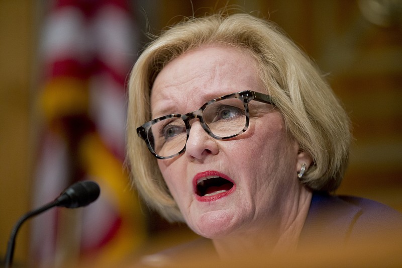 
              FILE - In this Jan. 28, 2016 file photo, Sen. Claire McCaskill, D-Mo. speaks on Capitol Hill in Washington. McCaskill is warning her party it could be politically dangerous to block President Donald Trump’s Supreme Court nominee.  (AP Photo/Manuel Balce Ceneta, File)
            