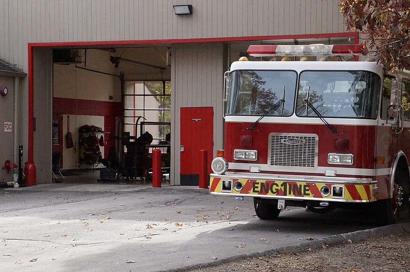 A fire engine sits outside the Signal Mountain Fire Department. Plans are being redesigned for an additional fire station that will help better meet the needs of the growing town.