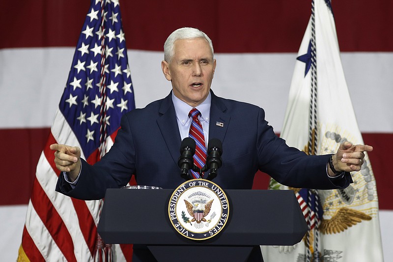 
              In this Saturday, April 1, 2017, photo, Vice President Mike Pence speaks at DynaLab, Inc. in Reynoldsburg, Ohio. Pence and a few other White House officials made a new offer to conservative House Republicans late Monday on the GOP's failed health care bill, hoping to resuscitate a measure that crashed spectacularly less than two weeks ago. (AP Photo/John Minchillo)
            