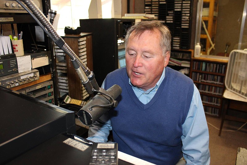 Ben Cagle started at WFLI-AM 1070 as an engineer who also was on the air. He is shown at the microphone on March 31, the day the station went off the air.