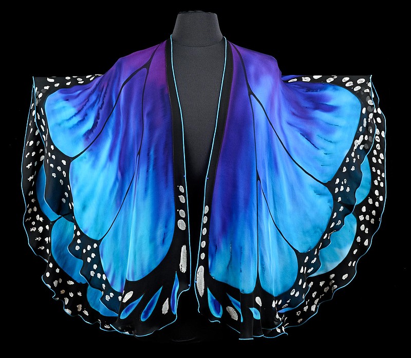"Blue Butterfly," a hand-painted jacket by Traci Paden.