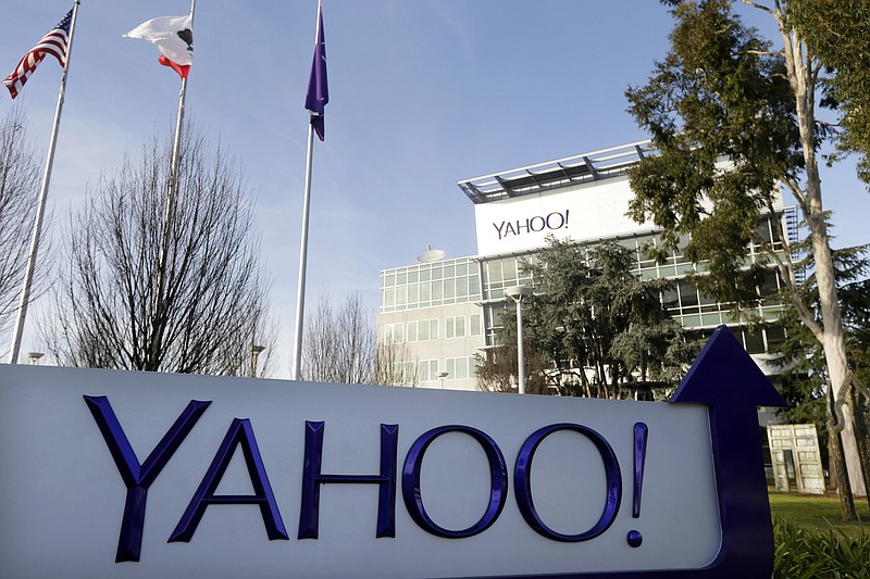 
              FILE - This Jan. 14, 2015, file photo shows a sign outside Yahoo's headquarters in Sunnyvale, Calif. A new lawsuit accuses Yahoo of turning its back on Chinese dissidents that it promised to help after the company fingered other activists at the request of China's government. The allegations are outlined in a lawsuit filed Tuesday, April 11, 2017, in a Washington, D.C., federal court by a group of dissidents who contend Yahoo mismanaged a $17 million fund set up to provide them with financial aid. Yahoo created the fund a decade ago after being skewered in the U.S. Congress for its conduct in China. (AP Photo/Marcio Jose Sanchez, File)
            