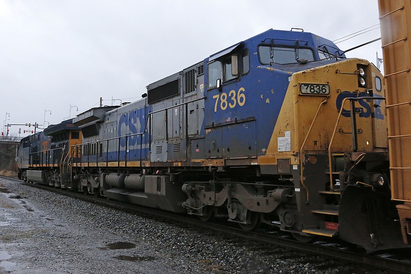 
              In this Thursday, Jan. 26, 2017, photo, a CSX freight train passes through Homestead, Pa. CSX Corp. reports earnings Wednesday, April 19, 2017. (AP Photo/Gene J. Puskar)
            