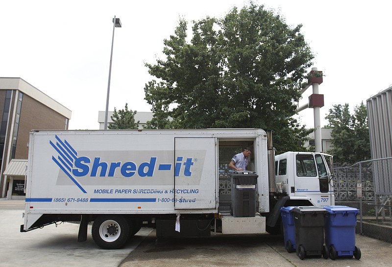 Look for Shred-It trucks for free shredding of sensitive documents and PC hard drives today on Hixson Pike and Saturday on Lee Highway.