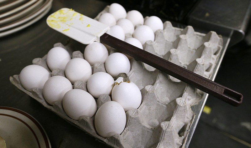 
              FILE - In this June 19, 2015 file photo, eggs sit waiting to be cooked at a cafe in Des Moines, Iowa. The U.S. government's latest report card released Thursday, April 20, 2017, on food poisoning suggests that campylobacter, a germ commonly linked to raw milk and poultry, is surpassing salmonella at the top of the culprit list.  The report counts cases in only 10 states for nine of the most common causes of foodborne illness, but is believed to be a good indicator of national food poisoning trends.   (AP Photo/Charlie Neibergall, File)
            