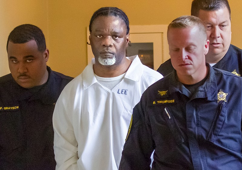 FILE - In this Tuesday, April 18, 2017 file photo, Ledell Lee appears in Pulaski County Circuit Court for a hearing in which lawyers argued to stop his execution which is scheduled for Thursday. Lee was sentenced to death after being convicted of killing Debra Reese with a tire iron in February 1993 in Jacksonville. (Benjamin Krain/The Arkansas Democrat-Gazette via AP, File)
            