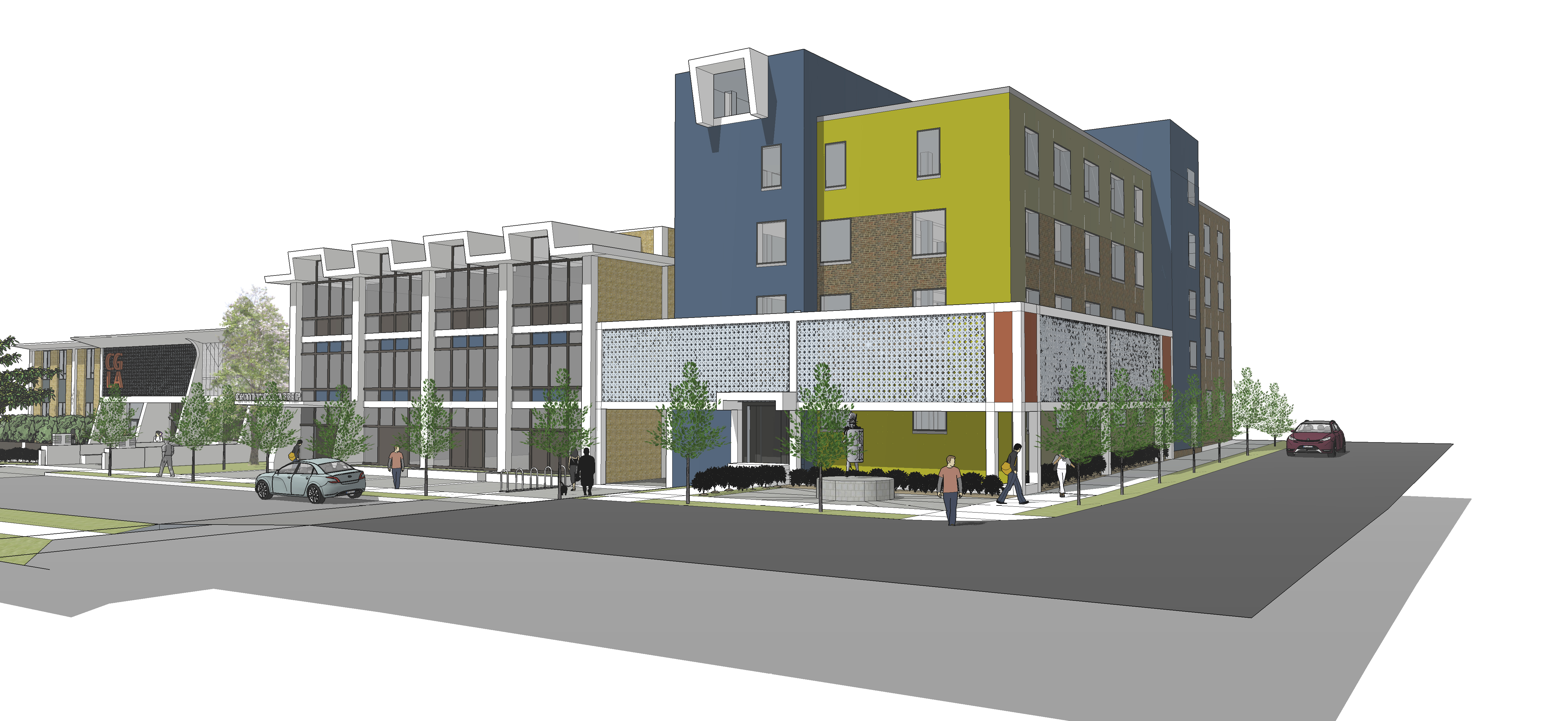 Here is the rendering of the new boys' school, Chattanooga Prep.