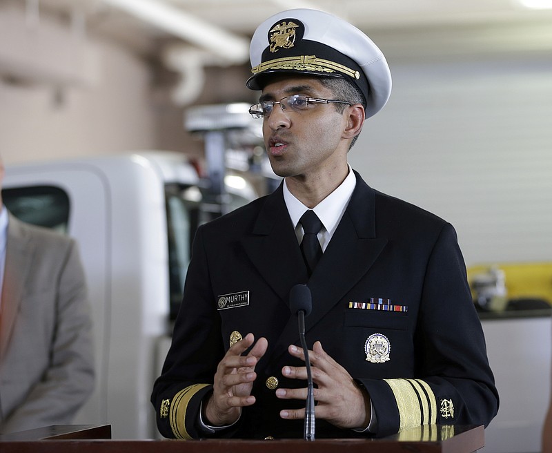 
              FILE - In this July 25, 2016, file photo, Dr. Vivek Murthy speaks during a news conference at Orange County Mosquito Control, in Orlando, Fla.  The Trump administration has relieved Dr. Vivek Murthy of his duties as U.S. Surgeon General.  (AP Photo/John Raoux)
            