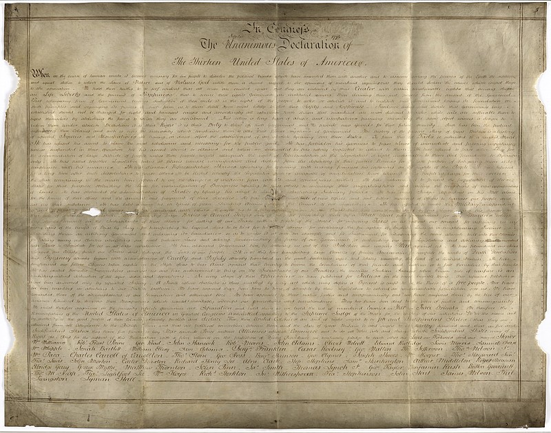 
              Undated handout photo of a parchment manuscript of the US Declaration of Independence, believed to date from the 1780s and found in a records office in Chichester, southern England. Harvard University researchers say they've discovered a second parchment copy of the Declaration of Independence, The Boston Globe reported Friday, April 21, 2017. (West Sussex Record Office Add Mss 8981 via AP).
            